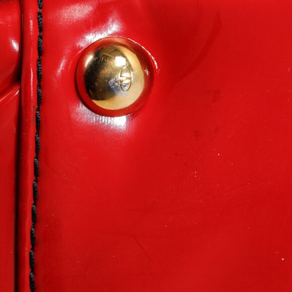 Valentino Red Patent Leather Lacca Bow Tote Shoulder Bag - Picture 7 of 12